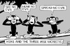 Cartoon: H1N1 monkeys (small) by sinann tagged h1n1,virus,monkeys,three,evil