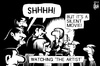 Cartoon: Watching The Artist (small) by sinann tagged the,artist,silent,movie,watch,cellphone