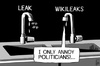 Cartoon: Wikileaks (small) by sinann tagged wikileaks,faucet,drip,politicians,annoy