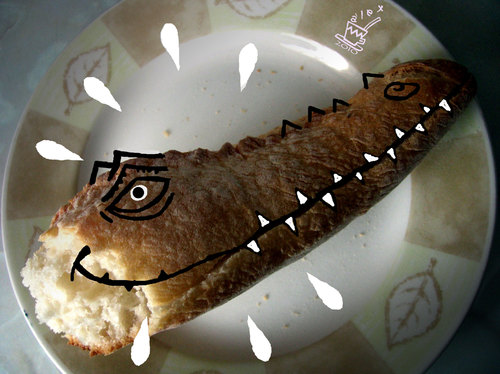 Cartoon: HOME FAUNA (medium) by ALEX gb tagged alligator,head,dish,bread,home