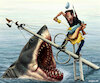 Cartoon: JAWS TRIBUTE (small) by ALEX gb tagged jaws roy scheider bruce steven spielberg horror movies sharks