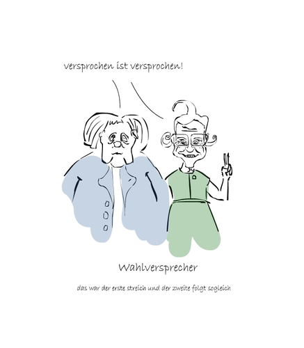 Cartoon: Wahlversprecher (medium) by bläulich tagged merkel,westerwelle,mergel,nörgel,wahlversprechen,wahl