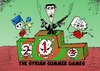 Cartoon: The Syrian Summer Games cartoon (small) by laughzilla tagged syria,syrian,caricature,editorial,political,cartoon,summer,games,2012,bashar,assad,dictator,tyrant,president,civil,war,comic,satire