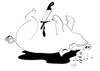Cartoon: totes Schwein (small) by gothiel tagged schwein,schlachter,metzger,pig,slaughtered,butcher,dead,tot,messer,steckt,blut,blutlache,own,blood,lying,back