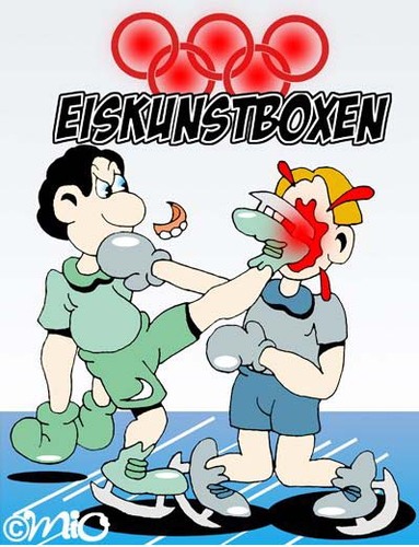 Cartoon: Eiskunstboxen. (medium) by MiO tagged eiskunstboxen,mio,olympiade,sport