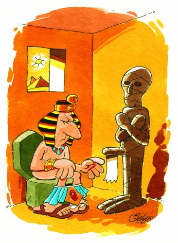 Cartoon: Mummy (medium) by Salas tagged mummy,wc,toilet,egypt,