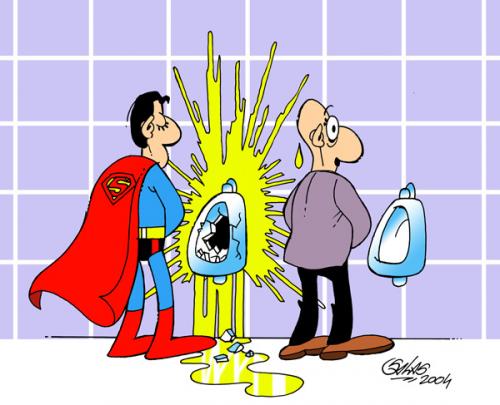 Cartoon: Superman (medium) by Salas tagged superman,toilet,