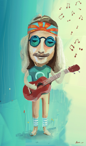 Cartoon: Hippie (medium) by meshall tagged hippie