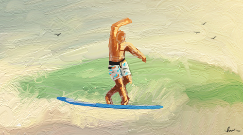 Cartoon: YogaSurf (medium) by meshall tagged surf