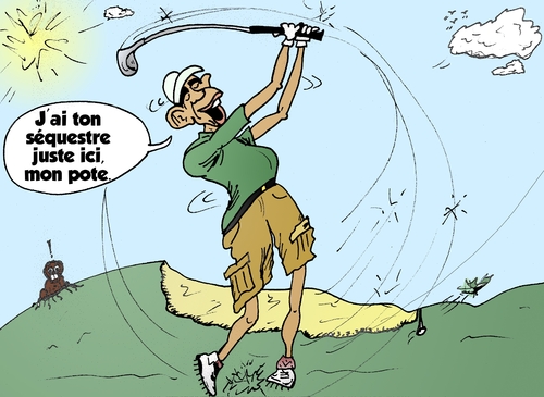 Cartoon: Golf Politique Obama Caricature (medium) by BinaryOptions tagged option,binaire,options,binaires,optionsclick,obama,barack,golf,sport,politique,caricature,comique,webcomique,politicien,finances,budget