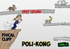 Cartoon: Poli-Kong feat. Obama caricature (small) by BinaryOptions tagged binary,option,trade,trader,trading,options,optionsclick,president,obama,fiscal,cliff,platform,debt,ceiling,donkey,elephant,caricature,editorial,cartoon,comic,political,financial,business,economic