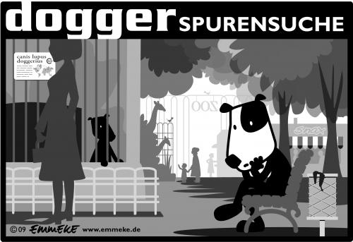 Cartoon: spurensuche (medium) by EMMEKE tagged dog,dogger,hund,emmeke,spur,spuren,spurensuche,zoo,seeking,traces