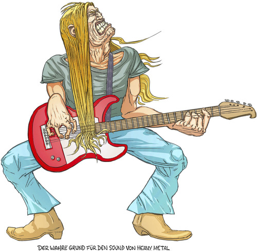 Cartoon: Heavy Metal (medium) by wambolt tagged rock,guitar,cartoon