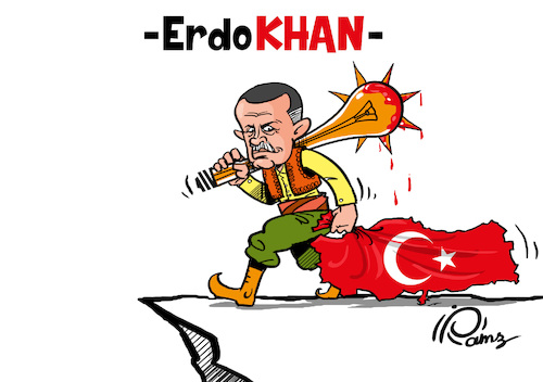 Cartoon: ARDOGHAN the Ottoman Dictator (medium) by ramzytaweel tagged turkey,democracy,dictator