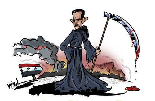 Cartoon: syrian revolution (medium) by ramzytaweel tagged syria,bashar,revolution,freedome
