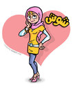 Cartoon: cute shosh ! ... (small) by ramzytaweel tagged girle,cute,muslim,hijab