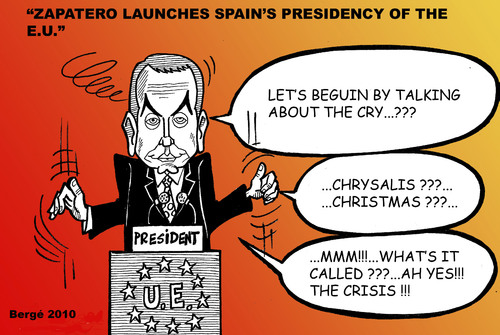 Cartoon: Jose L Rodriguez Zapatero (medium) by Berge tagged zapatero,cartoon,caricature,spanish,prime,minister,european,union