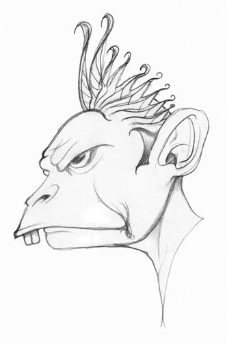 Cartoon: Monkey King (medium) by vokoban tagged pen,and,ink,doodle,drawing,scribble,pencil