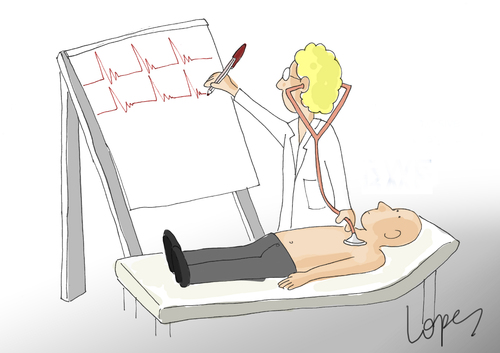Cartoon: Energy Saving (medium) by Lopes tagged doctor,patient,energy,saving,heartbeat