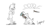 Cartoon: Untrained Dog (small) by Lopes tagged dog,stick,throwing,leg,park