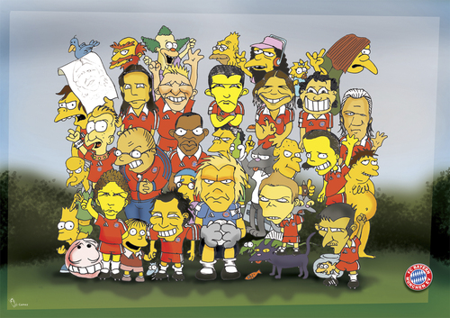 Cartoon: FCB players with Simpsons (medium) by gamez tagged the,simpsons,fc,bayern,felix