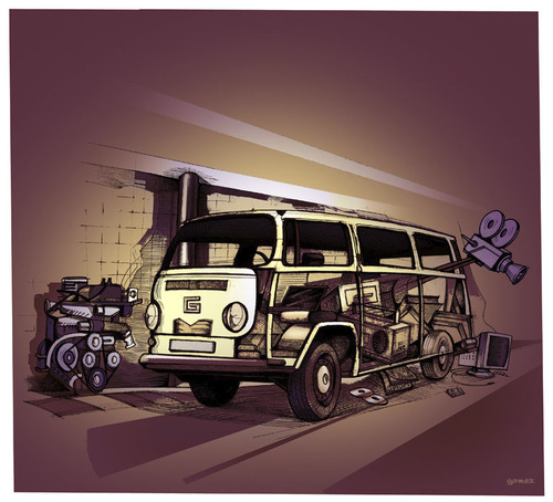 Cartoon: VW past (medium) by gamez tagged gmz,kaicartoonebi,kuadratomany