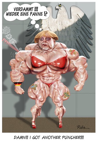 Cartoon: Angela Merkel 2 (medium) by Ridha Ridha tagged angela,merkel,cartoon,by,ridha