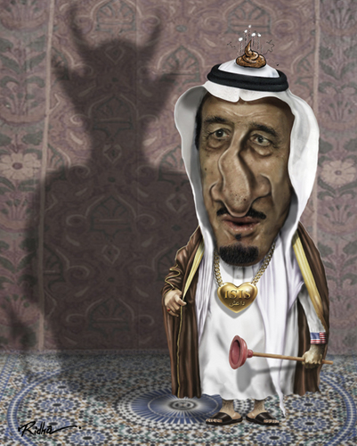 Cartoon: King Salman bin Abdulaziz (medium) by Ridha Ridha tagged king,salman,bin,abdulaziz,cartoon,by,ridha