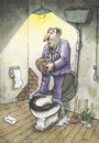 Cartoon: Suicide in WC (small) by Ridha Ridha tagged suicide in wc black humor cartoon by ridha