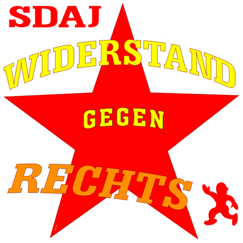 Cartoon: SDAJ - Widerstand (medium) by symbolfuzzy tagged sdaj,rechts,widerstand,stern,roter,kommunistischer,arbeiterklasse,internationaler,sozialismus,kommunismus,logos,logo,symbole,symbolfuzzy