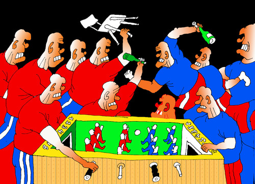 Cartoon: Table soccer (medium) by tunin-s tagged soccer