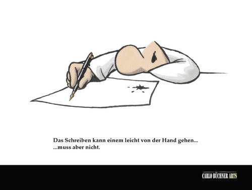 Cartoon: Das Schreiben (medium) by Carlo Büchner tagged schreiben,kreativität,idee,leichtigkeit,füllfeder,papier,carlo,büchner,arts