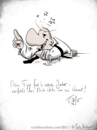 Cartoon: Das Wort zum neuen Jahr (medium) by Carlo Büchner tagged ray,carlo,büchner,arts,happy,new,year,2015,2016,silvester,gesundheit,healthy,life,love,peace,world,satire,humor,cartoon