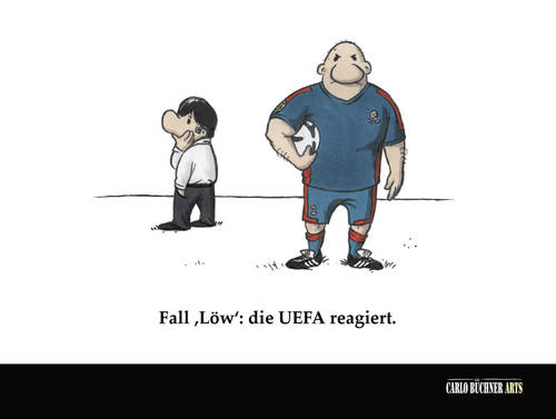 Cartoon: EM-Cartoon (medium) by Carlo Büchner tagged joachim,löw,uefa,balljunge,reaktion,scherz,nationalmannschaft,deutschland,em,polen,ukraine,2012,carlo,büchner,arts