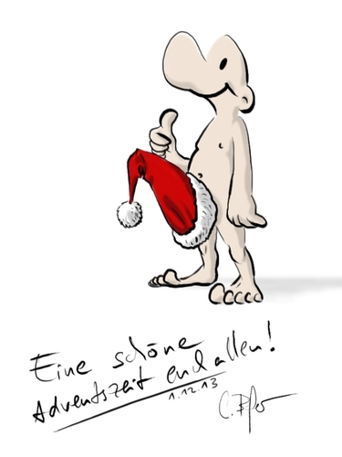 Cartoon: Frohe Adventszeit euch allen! (medium) by Carlo Büchner tagged weihnachten,advent,2013,ray,carlo,büchner,arts,kalender,lichtlein,kranz