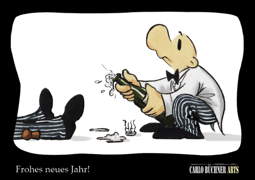 Cartoon: Frohes neues Jahr! (medium) by Carlo Büchner tagged silvester,sekt,korken,knockout