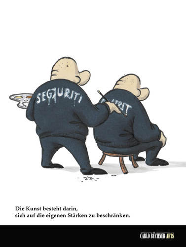 Cartoon: Segjuriti (medium) by Carlo Büchner tagged security,türsteher,stärken,schwächen,dumm,intelligent