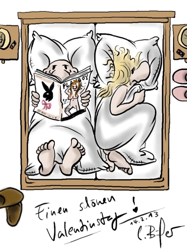 Cartoon: Valentinsgrüße (medium) by Carlo Büchner tagged valentinstag,grüße,liebe,humor,cartoon,carlo,büchner,arts,2013