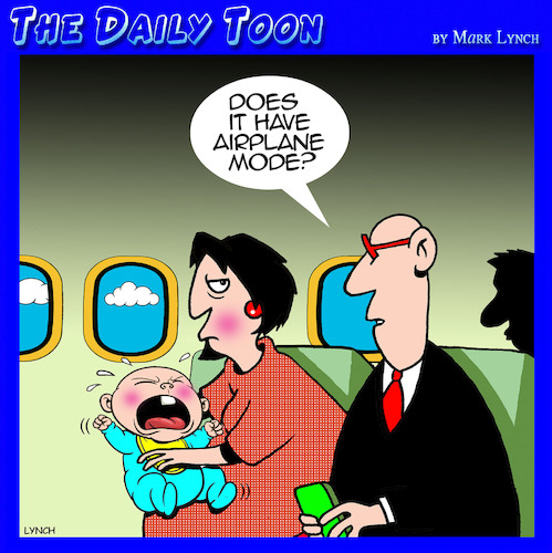 Cartoon: Airplane mode (medium) by toons tagged crying,babies,mute,air,travel,crying,babies,mute,air,travel
