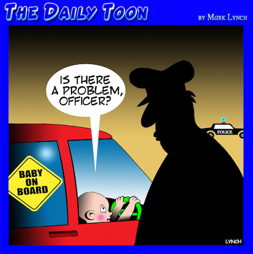 Cartoon: Baby on board (medium) by toons tagged babies,highway,patrol,baby,on,board,sticker,babies,highway,patrol,baby,on,board,sticker