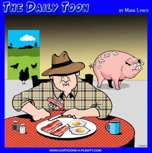Cartoon: Bacon (medium) by toons tagged bacon,and,eggs,breakfast,pigs,farmers,pork,bacon,and,eggs,breakfast,pigs,farmers,pork