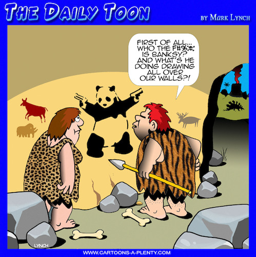 Cartoon: Banksy (medium) by toons tagged cave,men,banksy,art,cave,men,banksy,art