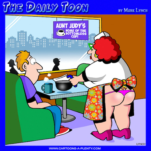 Cartoon: Bottomless coffee cup (medium) by toons tagged coffee,shop,thongs,womens,underwear,coffee,shop,thongs,womens,underwear