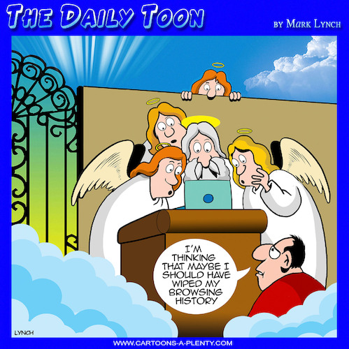 Cartoon: Browsing history (medium) by toons tagged heaven,afterlife,sinners,online,heaven,afterlife,sinners,online,porn