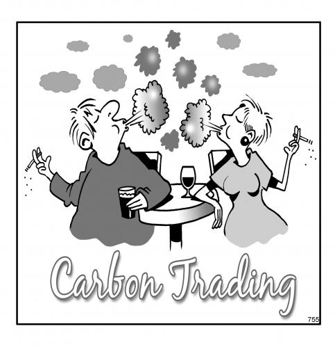Cartoon: carbon trading (medium) by toons tagged emissions,smoking,environment,ecology,greenhouse,gases,pollution,earth,day