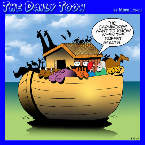 Cartoon: Carnivores (medium) by toons tagged ark,buffer,carnivore,ark,buffer,carnivore