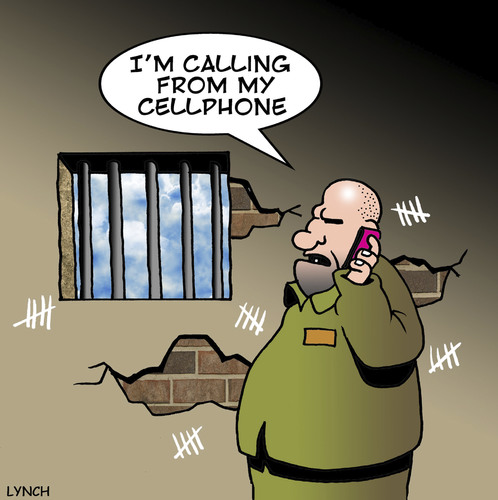 Cartoon: cellphone (medium) by toons tagged facebook,google,prison,iphone,networking,media,social,phone,mobilr,cellphone