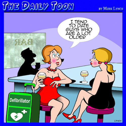 Cartoon: Defibrillator (medium) by toons tagged older,dating,old,men,pensioners,heart,attack,older,dating,old,men,pensioners,heart,attack