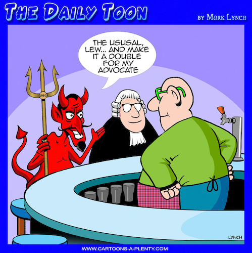 Cartoon: Devils advocate (medium) by toons tagged satin,lawyers,barristers,lucifer,satin,lawyers,barristers,lucifer