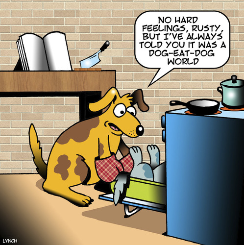 Cartoon: Dog-eat-Dog world (medium) by toons tagged dogs,cooking,dog,eat,kitchen,recipes,rat,race,dogs,cooking,dog,eat,kitchen,recipes,rat,race